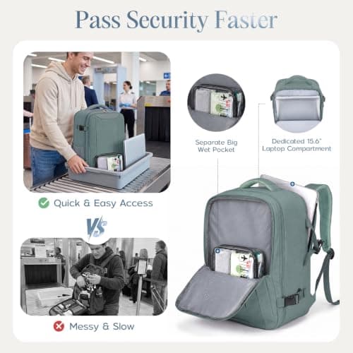 Xkdoai for Easyjet Cabin Bag 45x36x20,Backpack with TSA Approved Clear Bag — view 4