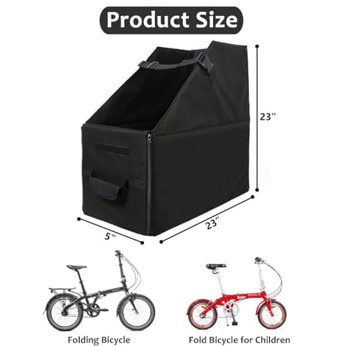 FCOUIID Folding Bike Storage Box - Outdoor Bicycle Travel Protection Case Car Trunk Backseats Transport Pack Accessories, 23" H x 23" L x 11.5" W — view 2