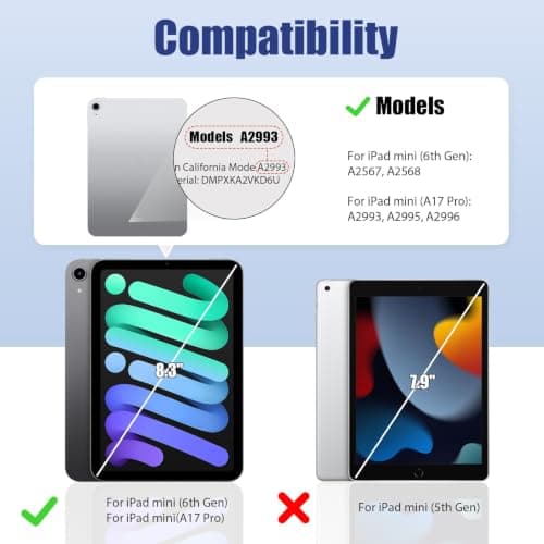 Clear Case for iPad Mini 7th(A17 Pro)2024/Mini 6th Generation 2021, 8.3in — view 3