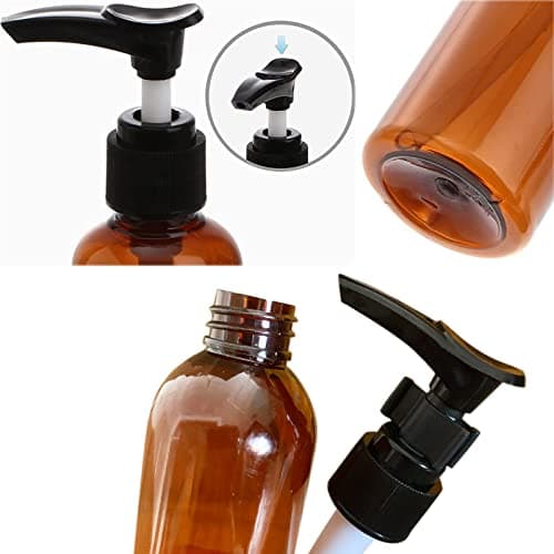 Mebamce 3PCS 100ml 3.5oz Refillable Brown Bottle with Pump, for Massage Oil — view 2
