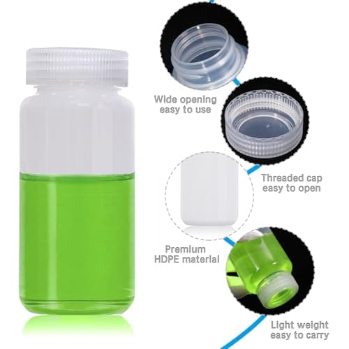 DKBT 2Pcs Wide Mouth Plastic Bottles 500 ml HDPE with Lids Leak-Proof — view 6