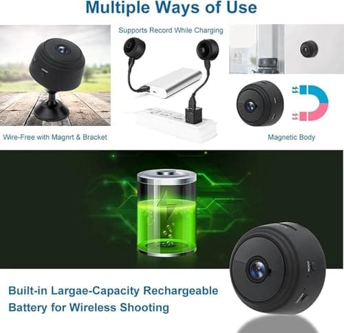 SHENGMEI Magnetic Security Camera, Mini Security Camera with Night Vision, WIFI HD Portable Camera, Intelligent Motion Detection, App Controlled Mini Camera — view 5