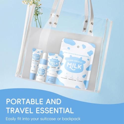Milk Skin Care Sets & Kits, 3PCS Milk Skincare Set for Teen Skincare , Travel Skincare Set, Teenage Girls Gifts, Beauty Gifts Sets For Women with Serum, Eye Cream & Moisturiser — view 6