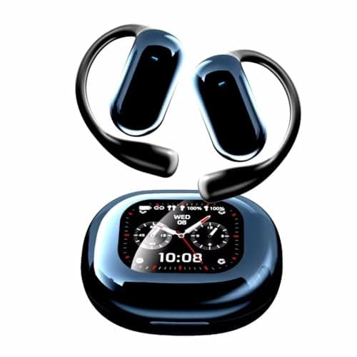 UNVO Q16Pro AI Translation Earbuds,Real-Time 144 Language Translator,LCD Touchscreen, Active Noise Canceling Open Ear Headphones Comfort Fit for iOS and Android,Travel Business Learning Sport (Blue)