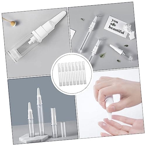 AUTSUPPL Airless Cosmetic Bottles, Plastic Vacuum Dispensers 15ml 8 Pack Compact Refillable Containers for Moisturiser, Hand Lotion and Foundation for Travel and Daily Skincare — view 3
