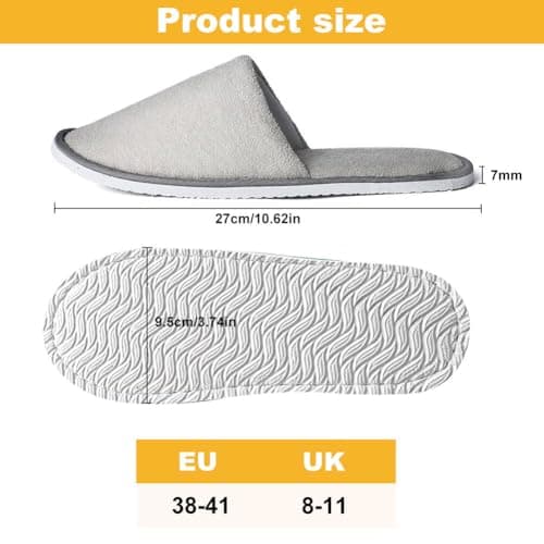 Cosysparks Portable Travel Slippers, Non-Disposable Hotel Slippers Reusable Spa Slipper Flight Slippers Anti-Slip Indoor House Slipper for Guests Travel Home Hotel Use — view 3