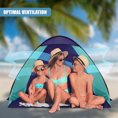 GEEZY Pop Up Tent - UV Sun Shelter for 2-3 Persons with Carry Bag - UPF 50+ Protection, Waterproof, Wind Resistant, Easy Setup, Portable - Beach Essentials for Camping, Picnic & Outdoor Adventures — view 4