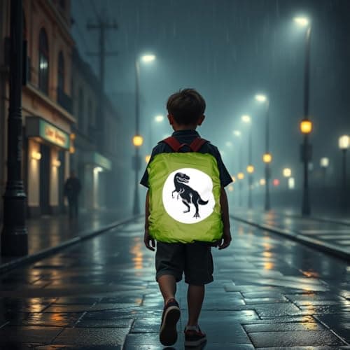 EANAGO 100% waterproof kids backpack rain cover - highly reflective school bag protector for school kids - lightweight & durable - giant reflector to increase safety — view 3