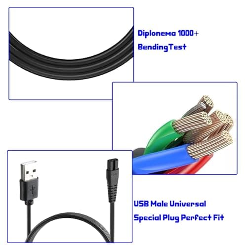 USB Charger Cable Compatible with Xiaomi Shaver – Portable Power Charger for Electric Razors – Durable and Fast Charging Cable – Travel-Friendly Shaver Accessory — view 3