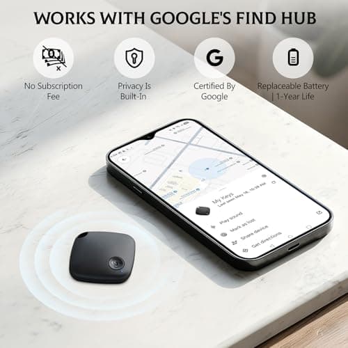 Air Tag -4 Pack,Bluetooth Android Tracker Tag Works in Google Find Hub(No Monthly Fee), Bluetooth Key Finder with Sound, Luggage Tags for Suitcases, Static Tracker Tag for Key,Wallet — view 2