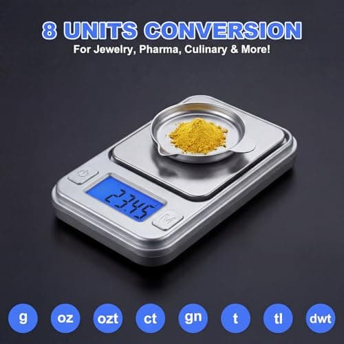 Mini Scales 0.01g/200g, Diyife Portable Precision Small Scale 8 Units, Jewellery Scales with Storage Case, Auto-Off, Backlit Lcd, Tare, Digital Pocket Scales for Gold, Gem, Medicine (Silver) — view 4