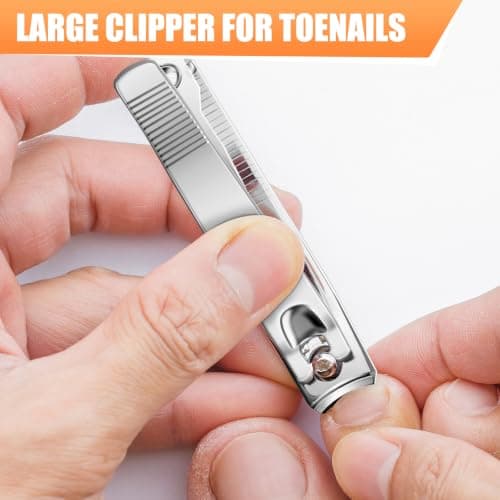 Finger Nail Clippers Adult - DRMODE 8 Pack Nail Clippers Bulk for Men Women Sharp Stainless Steel Travel Mini Toenail Clippers and Fingernail Clipper Set Curved Cutter Trimmer with Nail Cleaner/File — view 3