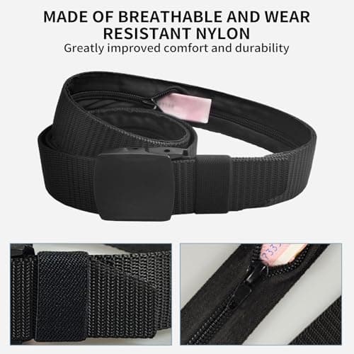 Travel Money Belt for Hidden Men,Hidden Money Pouch, Secret Compartment Money Hideaway,Anti-Theft Security Waist Wallet,for Secure Travel,Everyday Use,Outdoor Working,Gift for Fathers Men Boyfriend — view 3