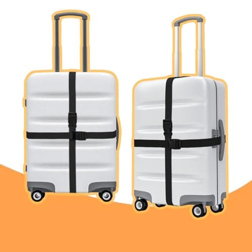 Hiziwimi 6Pcs Black Luggage Straps for Suitcases with Quick-Release Buckle — view 6