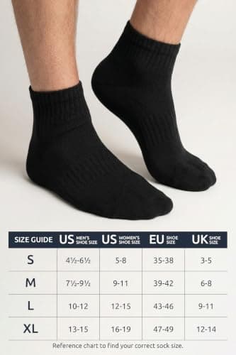 GoWith 4 Pairs Ankle Socks for Men & Women, Organic Cotton Cushioned Athletic Quarter Socks, Seamless, Moisture Wicking — view 6