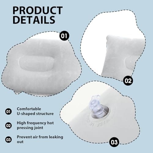 Inflatable Neck Pillows for Camping 2pcs Portable Small Air Pillow — view 3