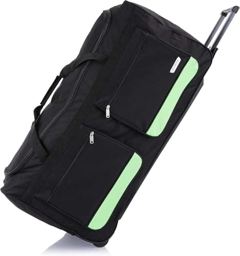 Flymax 32" Large Suitcase Lightweight Wheeled Duffle Bag Holdall Check in Luggage Travel Bag 3kg 114L Red