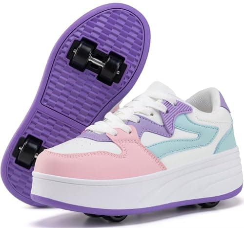 Roller Skate Shoes for Women Girls Sneakers with Detachable Wheels Sport Shoe Suitable for Halloween Christmas Birthday Party Gifts Purple