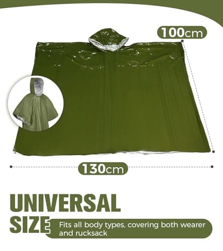 Emergency Survival Rain Poncho with Hood — view 5