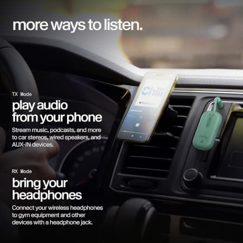 Twelve South AirFly Pro 2, Bluetooth Adapter, Pair 2 AirPods, Mint Ice — view 5