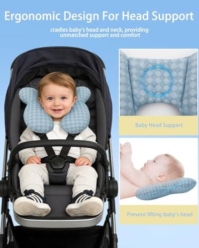 KAKIBLIN Baby Travel Pillow, Upgraded Baby Neck Pillows for Car Seat — view 3