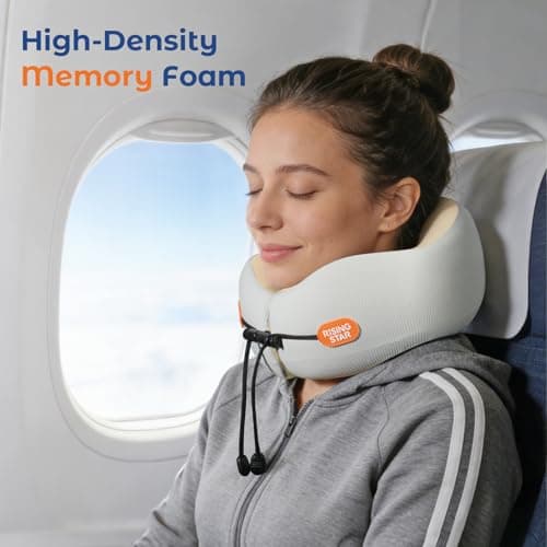 Travel Neck Pillow| Memory Foam | Cooling Neck Cushion | Washable Cover — view 4