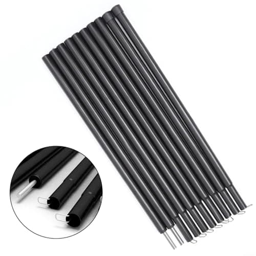 Nexbrill Telescopic Tent Poles 10-Pack Adjustable Rods for Camping Canopy Awning Tarp Shelter Beach Sun Shade Windbreak Portable Metal Pole Kit 43cm(10 knots) — view 6