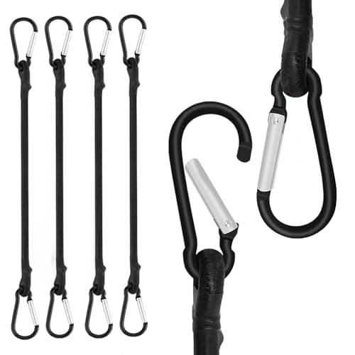 4Pcs 30cm Bungee Cords with Hooks Durable&Stretchable Bungee Straps