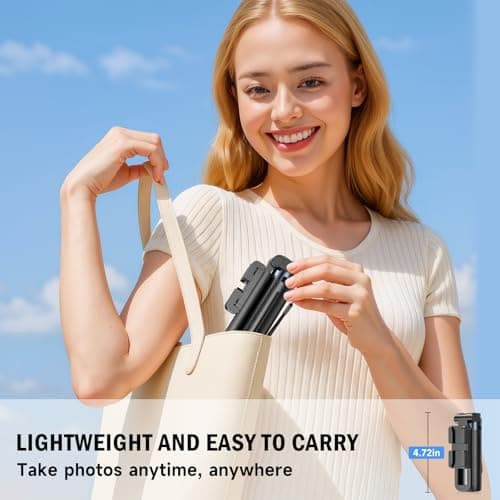 Hesheng mini Tripod for Phone,Portable Small Size Travel Compact Phone Selfie Stick with Detachable Bluetooth Remote Shutter for YouTube/TikTok Vlogs Live Streaming Photography — view 2