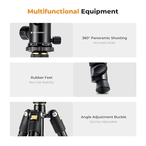 K&F CONCEPT Tripod (72" height/10kg load) — view 4