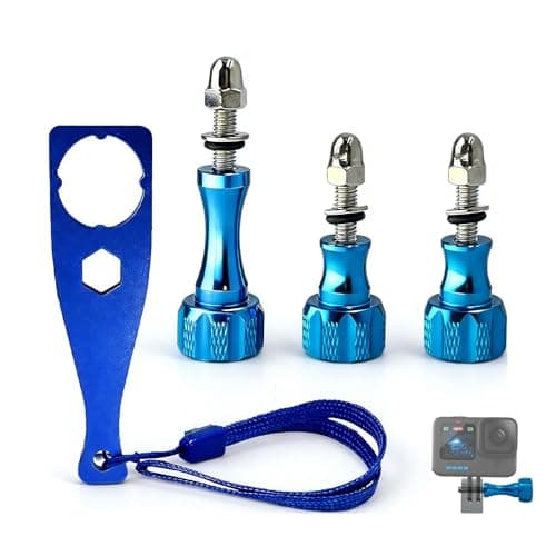 SEYUGOPTI Blue Aluminum Thumb Screw Set with Wrench for GoPro Hero 8-13