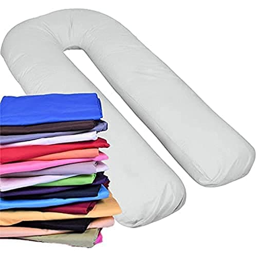 Comfort Collections 12FT U Shaped Pillow Case Cover Maternity Nursing Pregnancy Giant Bolster Full Body Pillow Case Cover COLOUR GREY — view 3
