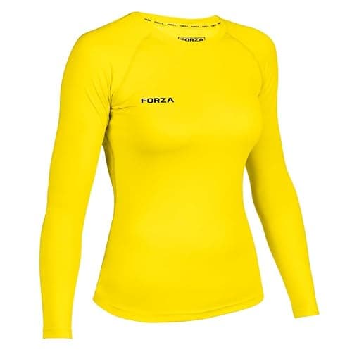 FORZA Women's Base Layer Long Sleeve Top – Quick Dry Sweat-Wicking Compression Shirt for Sports & Training – XS to XL – Multiple Colours (UK, Alpha, L, Regular, Regular, Fluro Yellow)