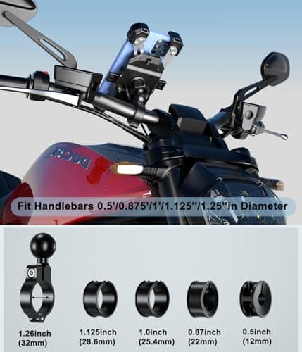 iMESTOU Motorcycle Wireless USB-C Charger Phone Mount — view 6