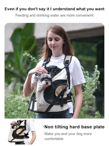 Dog Carrier Backpack, Dog Carrier Bag for Small Medium Dogs and Cats, Dog Backpack up to 18.7 lbs, Breathable and Comfortable Pet, Portable Travel Bag for Hiking Travel Outdoors, Beige — view 2