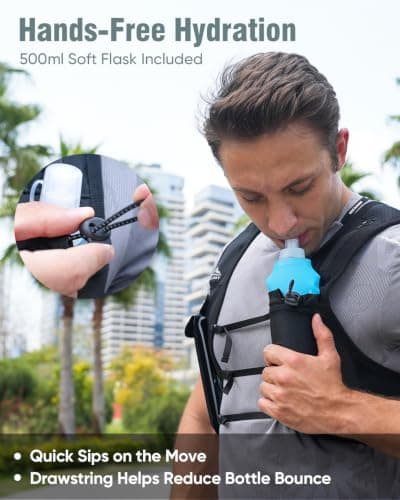Zelvot Running Vest for Women Men, Hydration Vest with 500ml Water Bottle — view 4