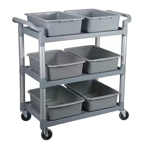 Heavy Duty 3 Tier Rolling Utility Cart with Wheels for Kitchen Restaurant Bar Storage, Commercial Grade Service Organizer