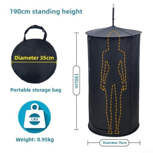Pop-Up Privacy Tent 78x190cm Quick Setup Beach(Black 78 * 190cm) — view 3