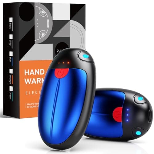 Hand Warmers Rechargeable 2 Pack, Electric Hand Warmers Reusable 20 Hrs Warmth, USB Hand Warmer with 3 Levels Heat Up to 57°, Portable Pocket Handwarmers for Hiking Golf Raynaud's Arthritis(Blue)