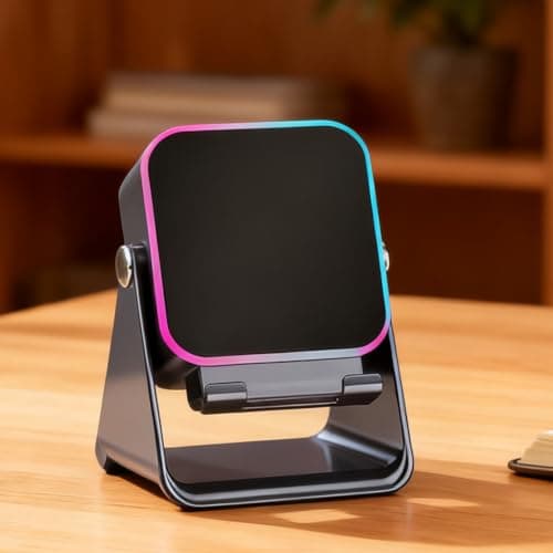 Induction Speaker, Cell Phone Stand with Blue-tooth Speaker, Audio Station with Light, 10W Folding Phone Holder Charger Speakers for Home Office Travel Christmas Birthday — view 2