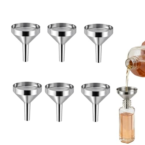 6 Pcs Small Funnels,Mini Metal Funnels for Filling Bottles or Containers
