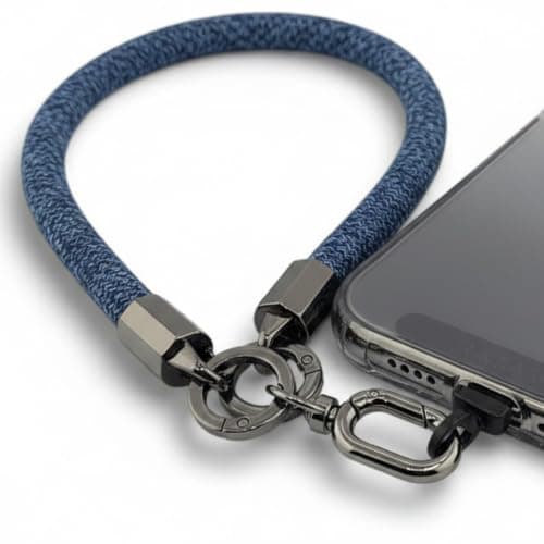 RATASK Navy Blue Wrist Lanyard Strap, Chunky Universal Mobile Phone Strap, Durable 10mm Rope Lanyard for Camera, Keys, Everyday Carry, Phone Charm Accessory, (Denim Blue) — view 4