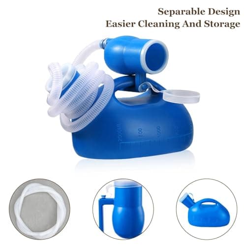 2 Litre Portable Urinal Bottles, 1.5M Hose Urine Collection Solution — view 4