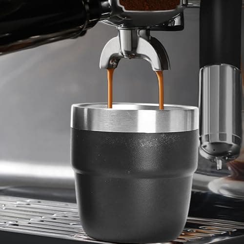AZIDWERYQ 2PCS Stackable Cups 4oz Vacuum Insulated Stainless Steel Espresso Cups Easy to Clean Espresso Mugs for Car Home Camping Travel Stackable — view 6