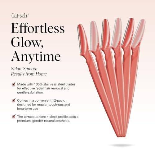 Kitsch Dermaplane Razor for Women Face 6pcs - Coral — view 2