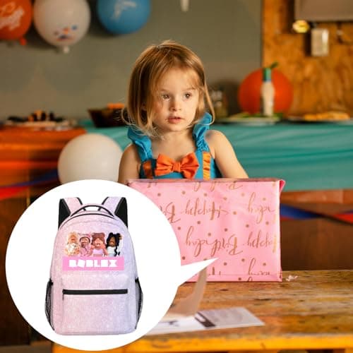 Elie&Eason Roblx Backpack, Roblx Rucksack,Large capacity pink cartoon bag — view 5