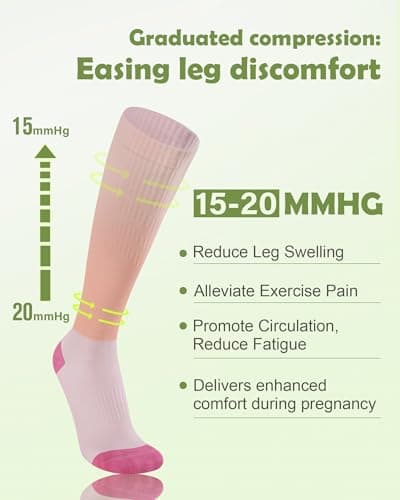 SukModen Bamboo Compression Socks for Women & Men, 2 Pairs, 15–20mmHg — view 3