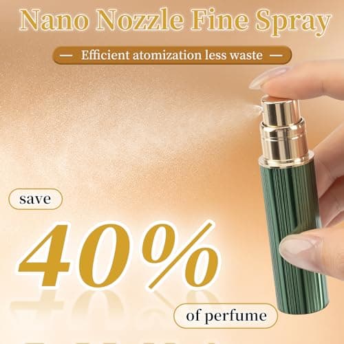 TonJin 5ml Travel Perfume Atomiser Refillable, Small Portable Empty Spray Bottle, Leakproof & Easy To Refill Perfume Decanter Cologne Dispenser for Women and Men(Green) — view 5
