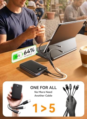 Power Bank Fast Charging 27000mAh, USB-C Portable Charger with 3-in-1 Cable — view 6