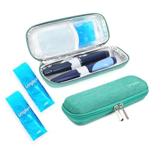 YOUSHARES Insulin Case with 2PCS Ice Packs - Medicine Cooler for Travel Insulin Cooler Diabetic Supplies Medicine Cool Bag (Green)